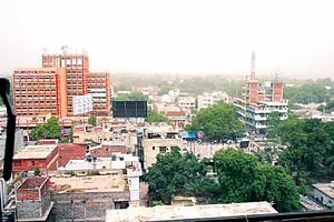 Uitsig oor die stad Allahabad, Indië.